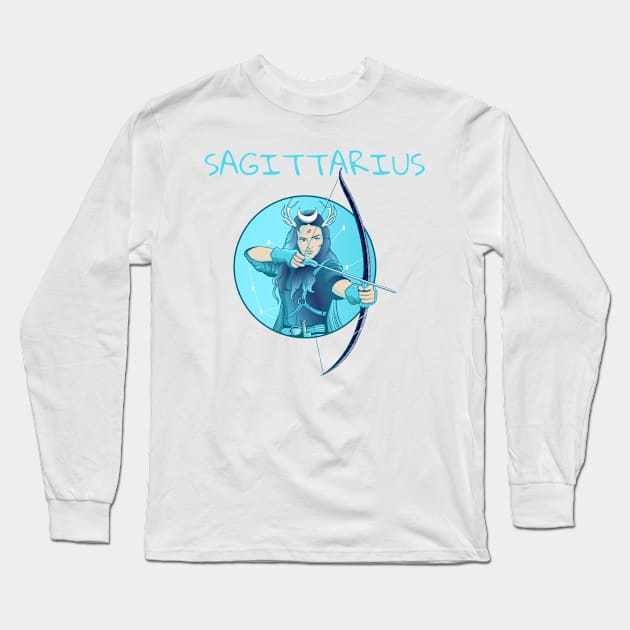 Sagittarius Ice Queen Long Sleeve T-Shirt by Phillie717